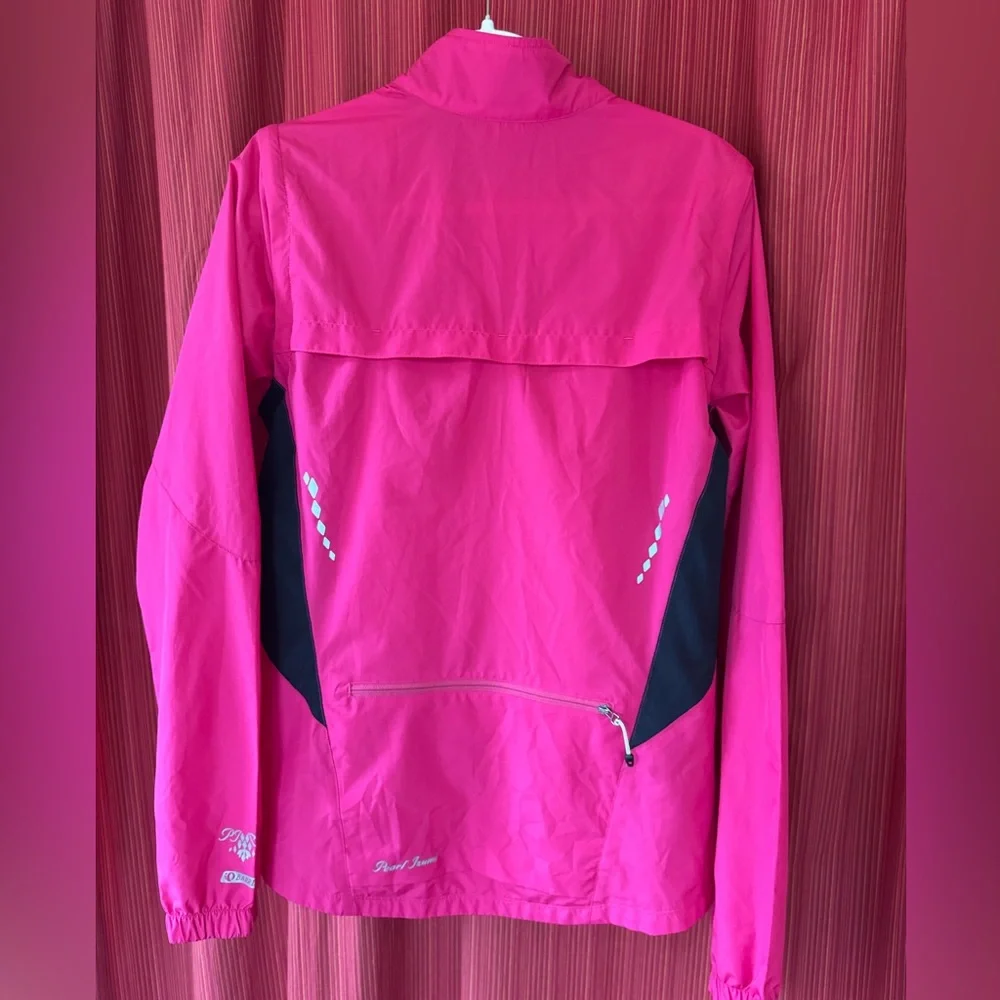 Pearl Izumi Women's Vibrant Pink and Black Bike Jacket Removable Sleeves - S/M - Picture 2 of 9